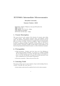 ECON80AIntermediate Microeconomics Brandeis University Summer Session 1 2015