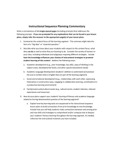 Instructional Sequence Planning Commentary