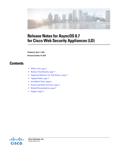 Release Notes for AsyncOS 8.7 for Cisco Web Security Appliances (LD) Contents