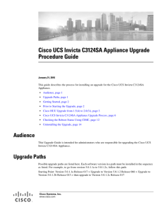 Cisco UCS Invicta C3124SA Appliance Upgrade Procedure Guide