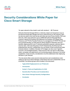 Security Considerations White Paper for Cisco Smart Storage