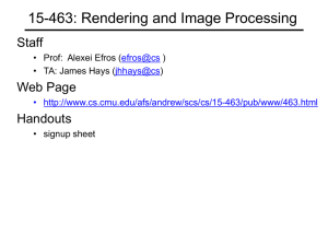 15-463: Rendering and Image Processing Staff Web Page Handouts