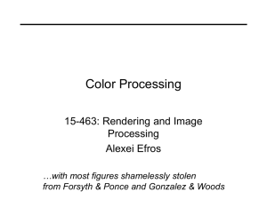 Color Processing 15-463: Rendering and Image Processing Alexei Efros