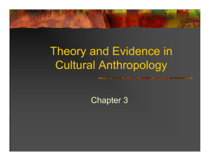 Theory and Evidence in Cultural Anthropology Chapter 3