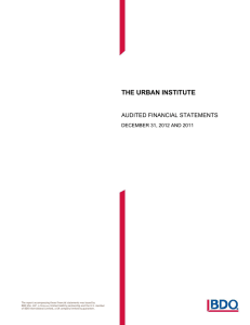 THE URBAN INSTITUTE  AUDITED FINANCIAL STATEMENTS DECEMBER 31, 2012 AND 2011