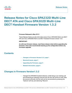 Release Notes for Cisco SPA232D Multi-Line DECT Handset Firmware Version 1.3.2