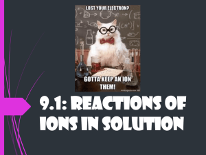 9.1: Reactions of Ions in Solution