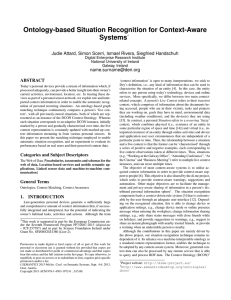 Ontology-based Situation Recognition for Context-Aware Systems