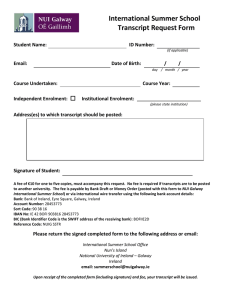 International Summer School Transcript Request Form
