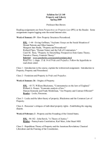 Syllabus for LS 140 Property and Liberty Spring 2009