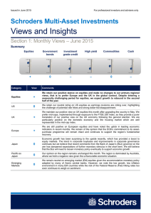 Views and Insights  Schroders Multi-Asset Investments – June 2015