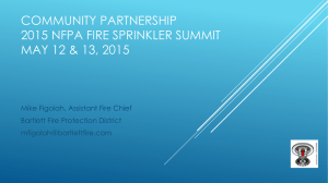COMMUNITY PARTNERSHIP 2015 NFPA FIRE SPRINKLER SUMMIT MAY 12 &amp; 13, 2015