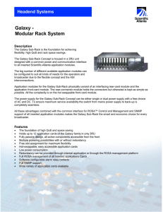 Galaxy - Modular Rack System Headend Systems Description
