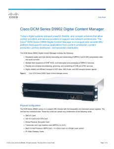 Cisco DCM Series D9902 Digital Content Manager