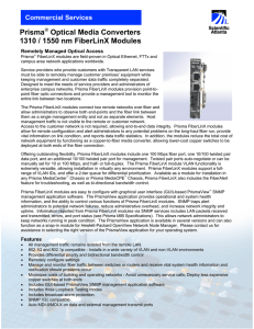 Prisma Optical Media Converters 1310 / 1550 nm FiberLinX Modules Commercial Services