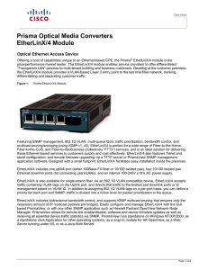 Prisma Optical Media Converters EtherLinX/4 Module  Optical Ethernet Access Device
