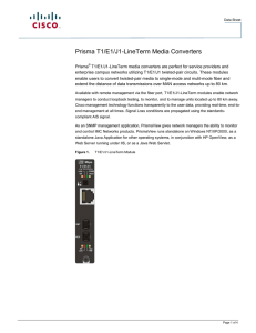 Prisma T1/E1/J1-LineTerm Media Converters