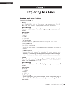 Exploring Gas Laws Chapter 12 Solutions for Practice Problems