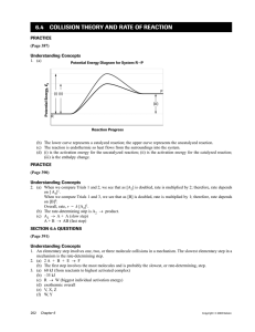 6.4 COLLISION THEORY AND RATE OF REACTION