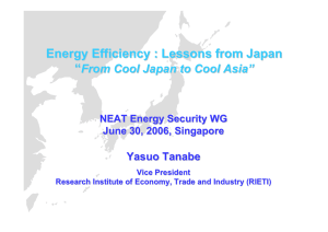 "Energy Efficiency : Lessons from Japan“From Cool Japan to Cool Asia”"[PDF:1.2MB]