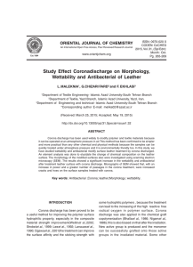 Study Effect Coronadischarge on Morphology, Wettability and Antibacterial of Leather L. MALEKNIA