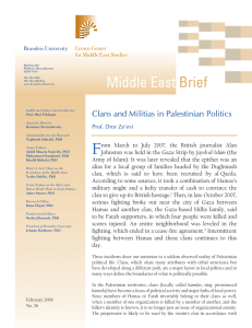 F Clans and Militias in Palestinian Politics
