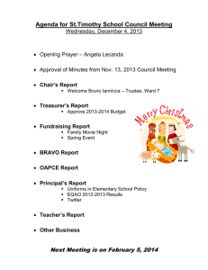 Agenda for St.Timothy School Council Meeting