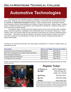 Automotive Technologies Delta-Montrose Technical College