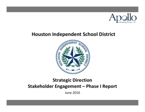 Houston Independent School District Strategic Direction  Stakeholder Engagement – Phase I Report June 2010