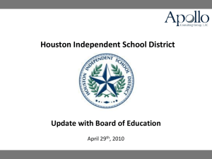 Houston Independent School District Update with Board of Education April 29 , 2010