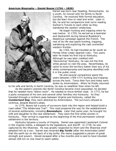 American Biography – Daniel Boone (1734 – 1820)