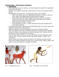 Ancient Egypt – The Economy (handout) 1)  Agriculture