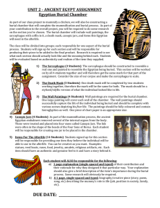 UNIT 2 - ANCIENT EGYPT ASSIGNMENT Egyptian Burial Chamber