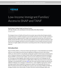 Low-Income Immigrant Families’ Access to SNAP and TANF