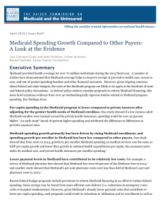 Medicaid Spending Growth Compared to Other Payers:
