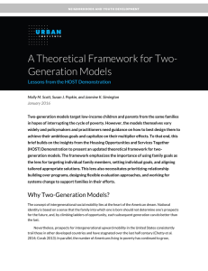 A Theoretical Framework for Two- Generation Models Lessons from the HOST Demonstration
