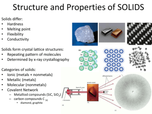 Structure and Properties of SOLIDS