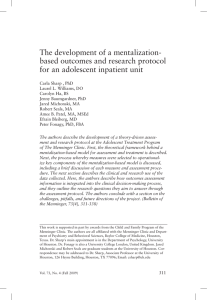 The development of a mentalization- based outcomes and research protocol