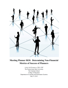 Meeting Planner ROI:  Determining Non-Financial Metrics of Success of Planners