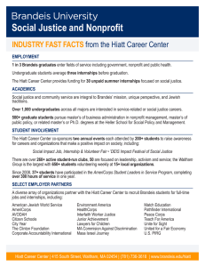 Social Justice and Nonprofit INDUSTRY FAST FACTS  from the Hiatt Career Center