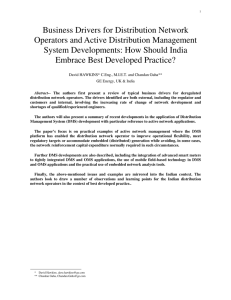 Business Drivers for Distribution Network Operators and Active Distribution Management