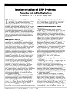 T Implementation of ERP Systems: Accounting and Auditing Implications