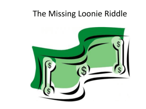 The Missing Loonie Riddle