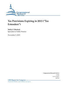 Tax Provisions Expiring in 2013 (“Tax Extenders”) Molly F. Sherlock