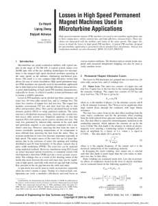 Losses in High Speed Permanent Magnet Machines Used in Microturbine Applications