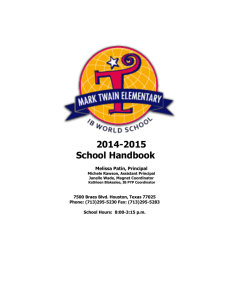 2014-2015 School Handbook Melissa Patin, Principal