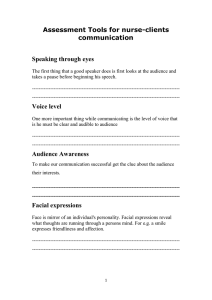 Assessment Tools for nurse-clients communication  Speaking through eyes
