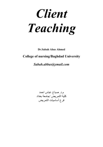 Client Teaching College of nursing/Baghdad University