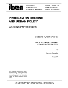 PROGRAM ON HOUSING AND URBAN POLICY  WORKING PAPER SERIES