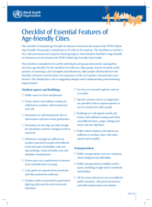 Checklist of Essential Features of Age-friendly Cities